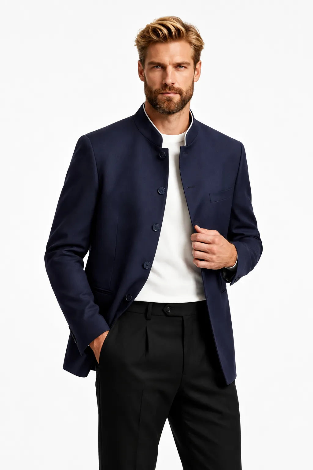 MANSSINO™ | Men's Tailored Navy 2 Piece Suit