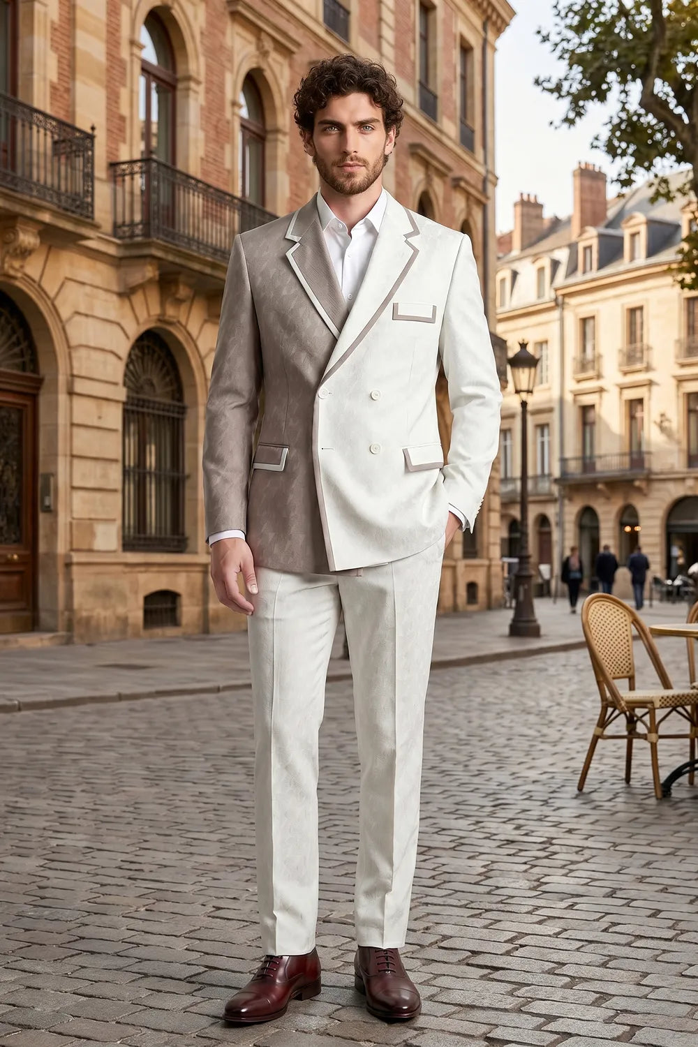 MANSSINO™ | Contrast Double-Breasted Suit