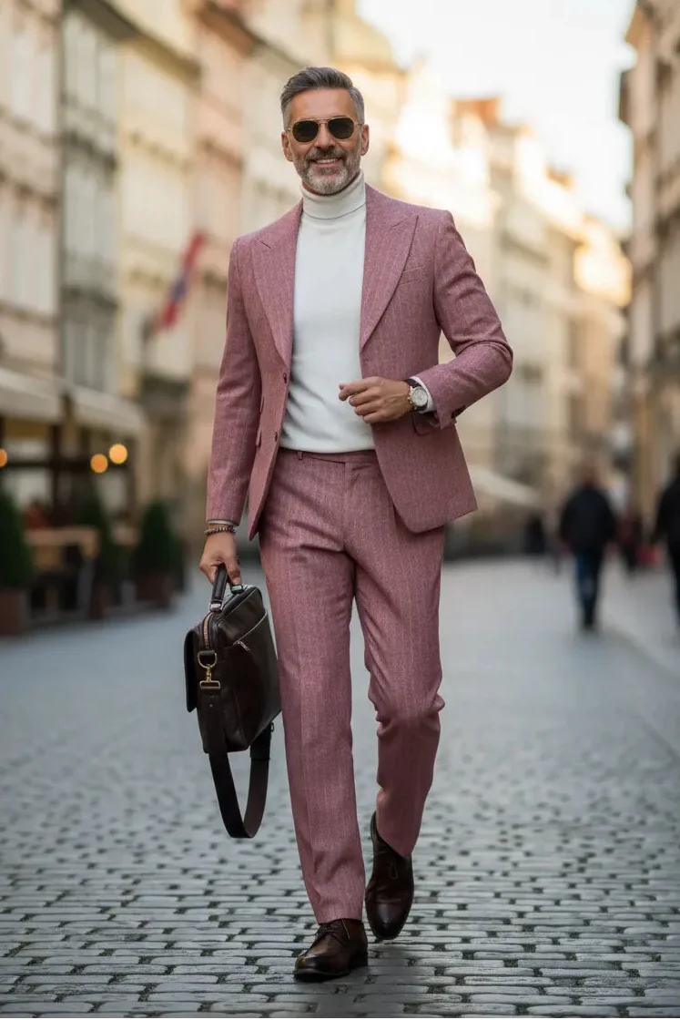 MANSSINO™ | Men's Elegant Herringbone 2-Piece Suit