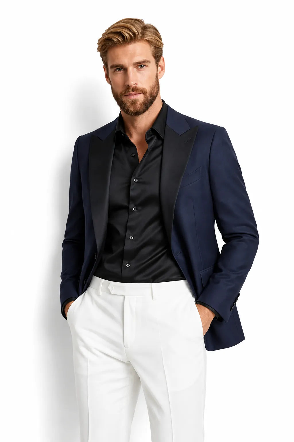 MANSSINO™ | Men's Modern Navy 2 Piece Suit