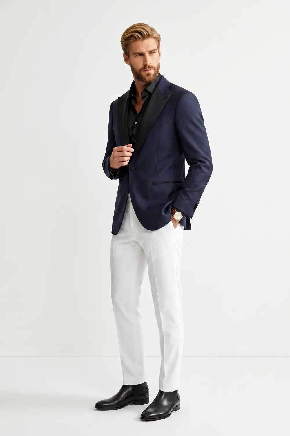 MANSSINO™ | Men's Modern Navy 2 Piece Suit