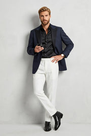 MANSSINO™ | Men's Modern Navy 2 Piece Suit