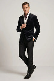 MANSSINO™ | Men's Black Velvet Single Breasted 2-Piece Tuxedo Suit