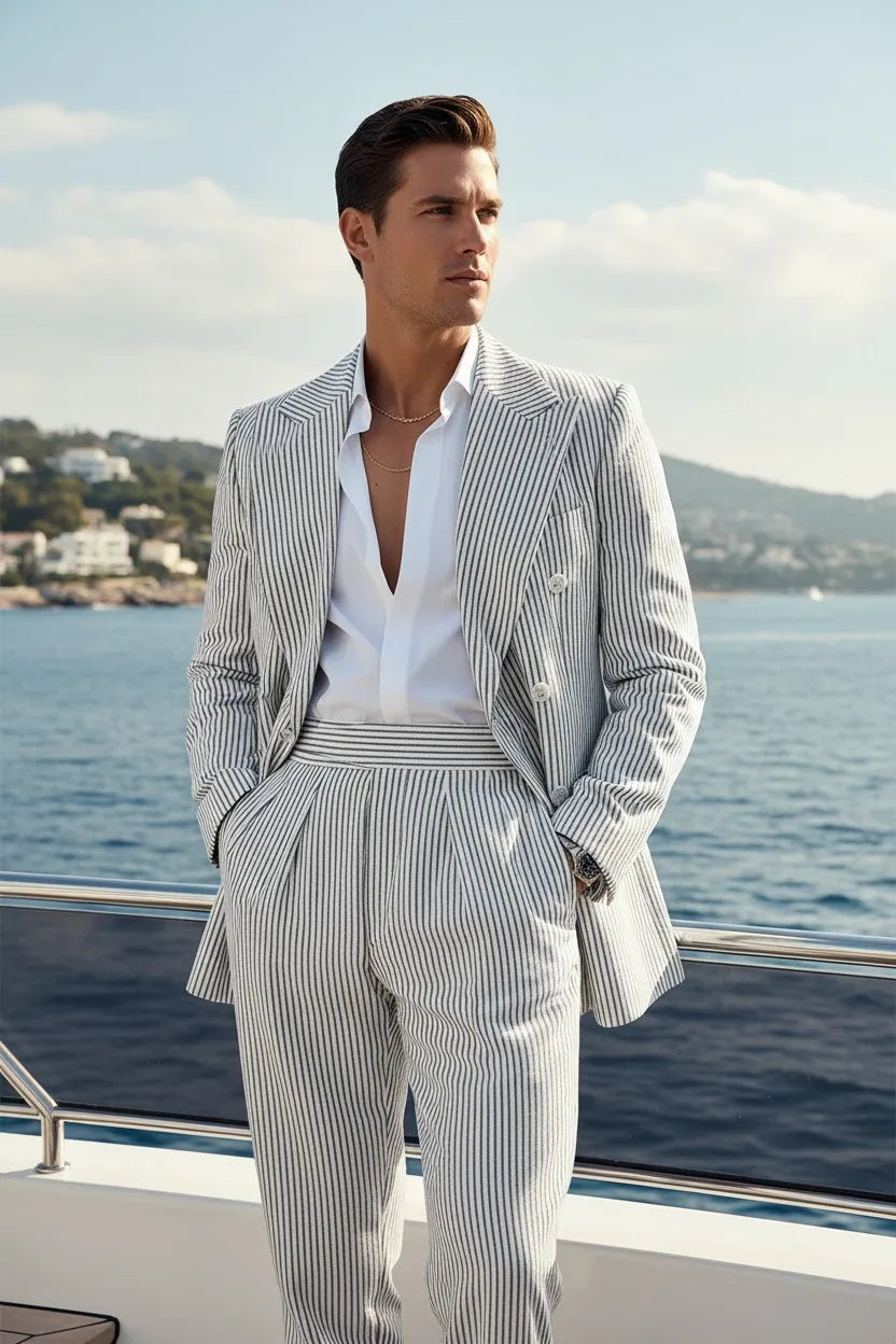 MANSSINO™ | Men's Summer Seersucker 2-Piece Suits
