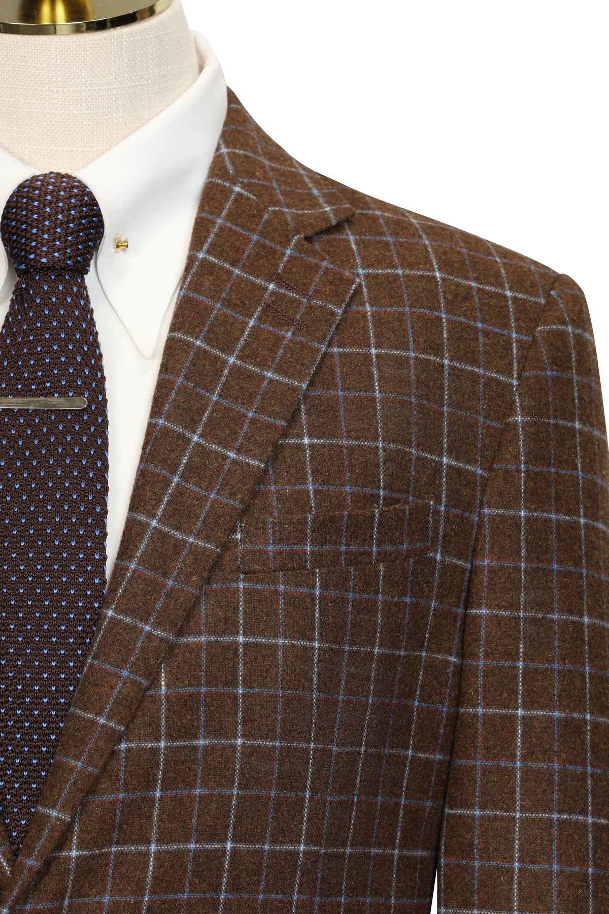 MANSSINO™ | Men's Brown Plaid 2-Piece Suit
