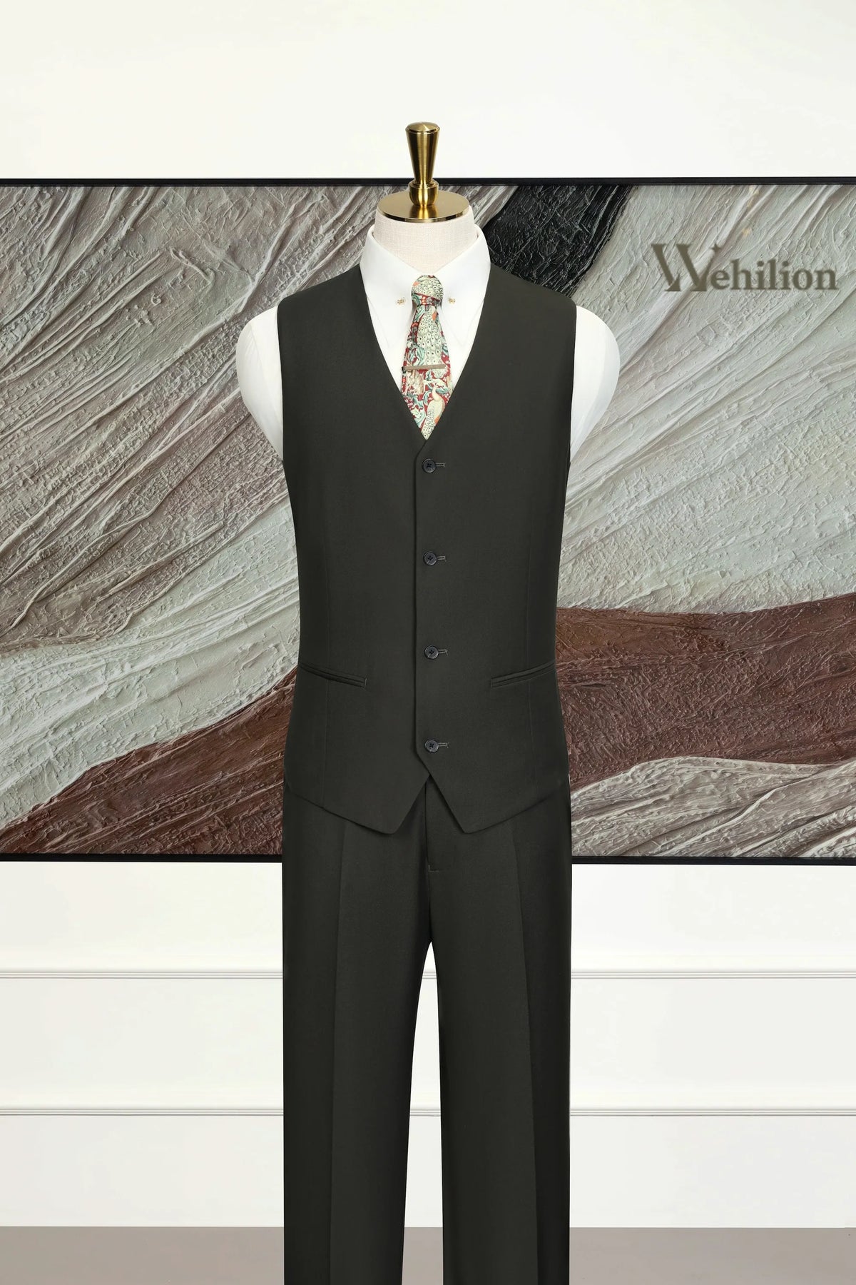 MANSSINO™ | Men's Olive Green Modern 3-Piece Suit