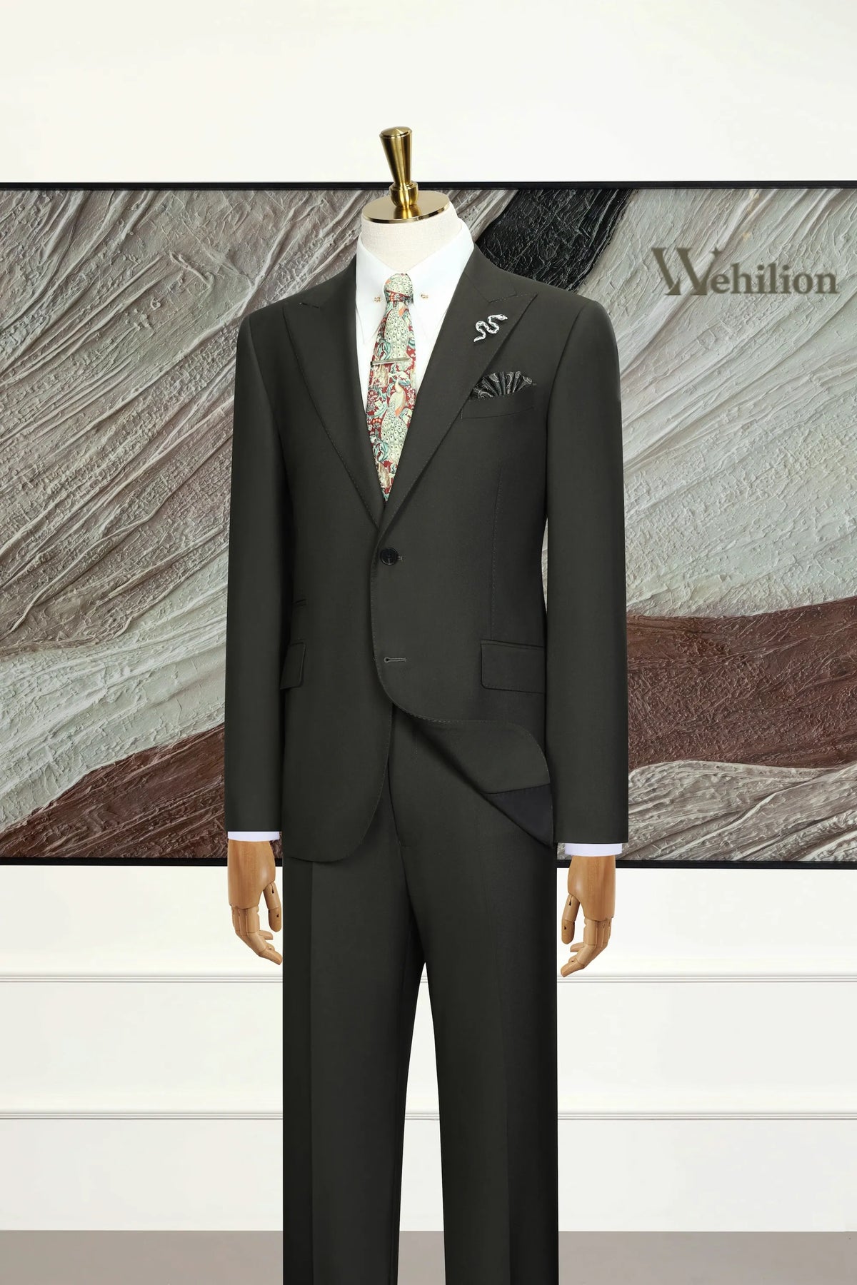 MANSSINO™ | Men's Olive Green Modern 3-Piece Suit