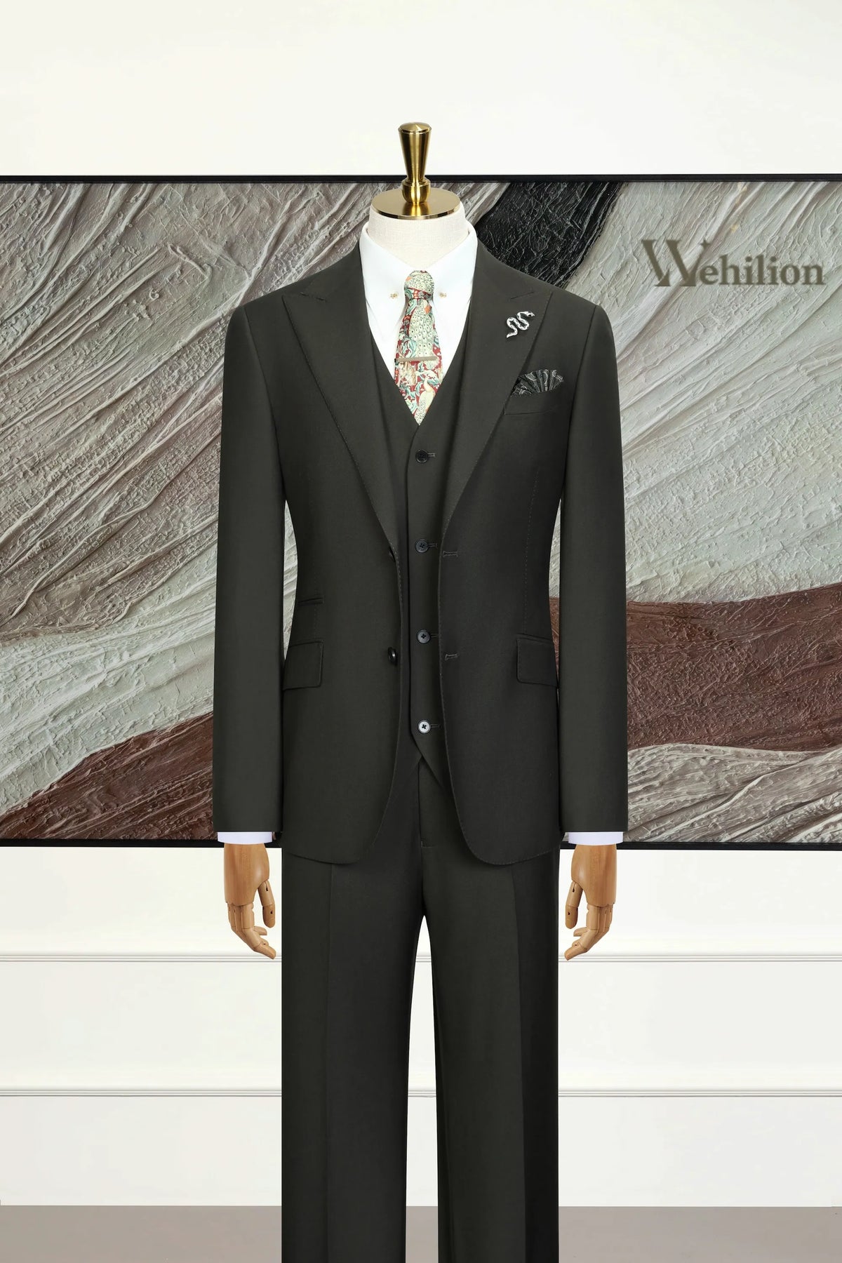 MANSSINO™ | Men's Olive Green Modern 3-Piece Suit