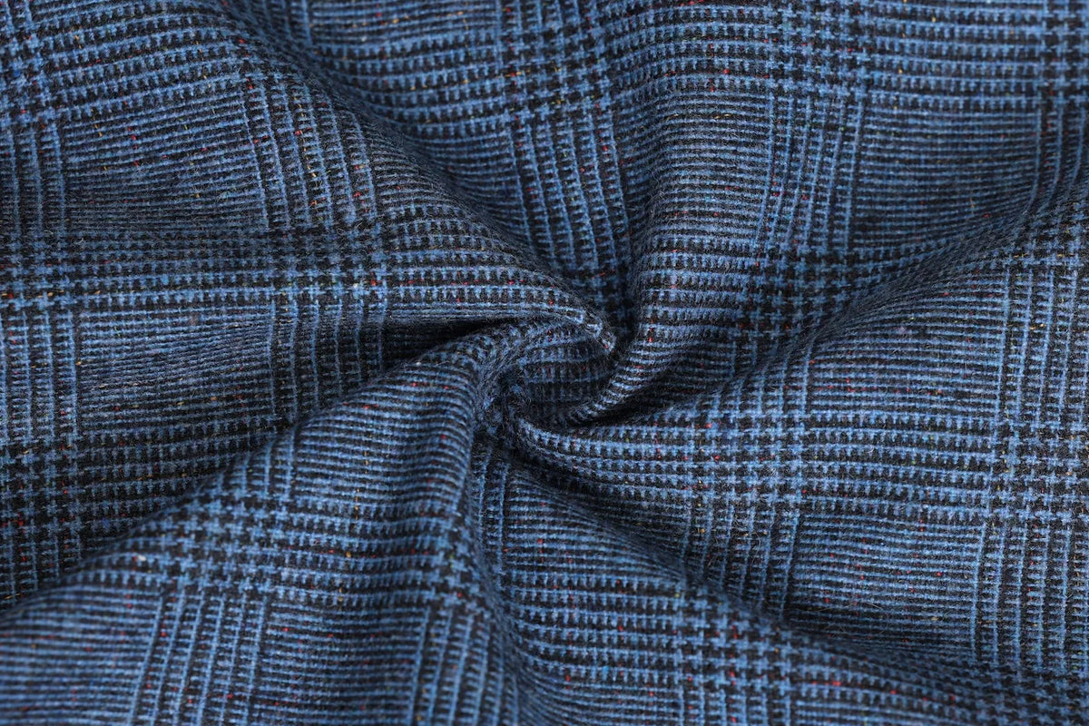 MANSSINO™ | Men's Blue Plaid 2 Piece Suit