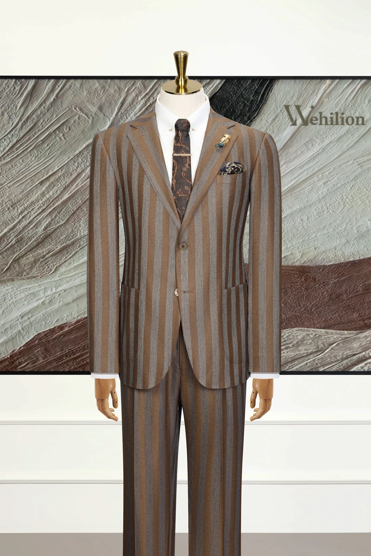 MANSSINO™ | Men's Bold Wide-Stripe 3-Piece Suits