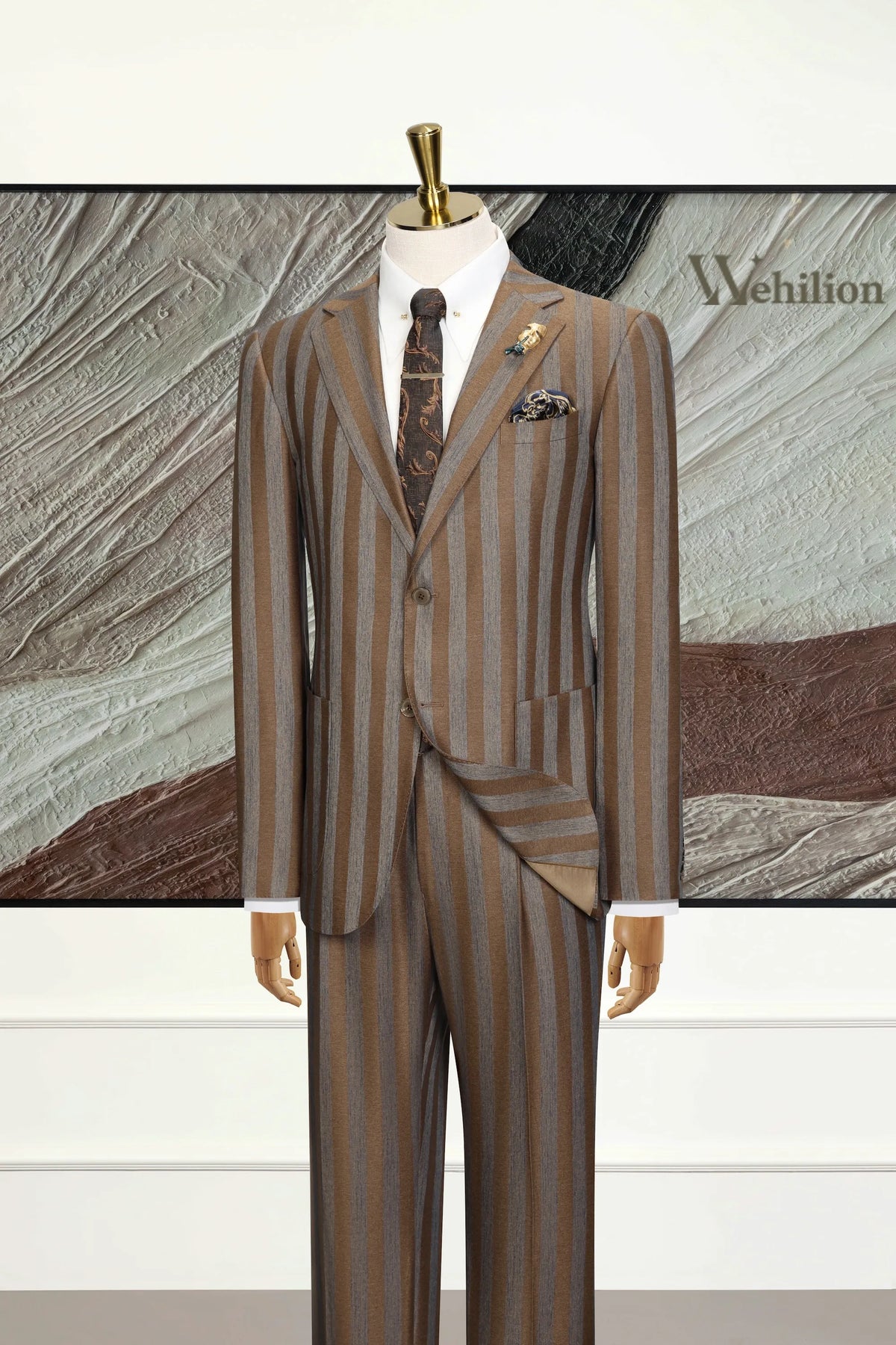 MANSSINO™ | Men's Bold Wide-Stripe 3-Piece Suits