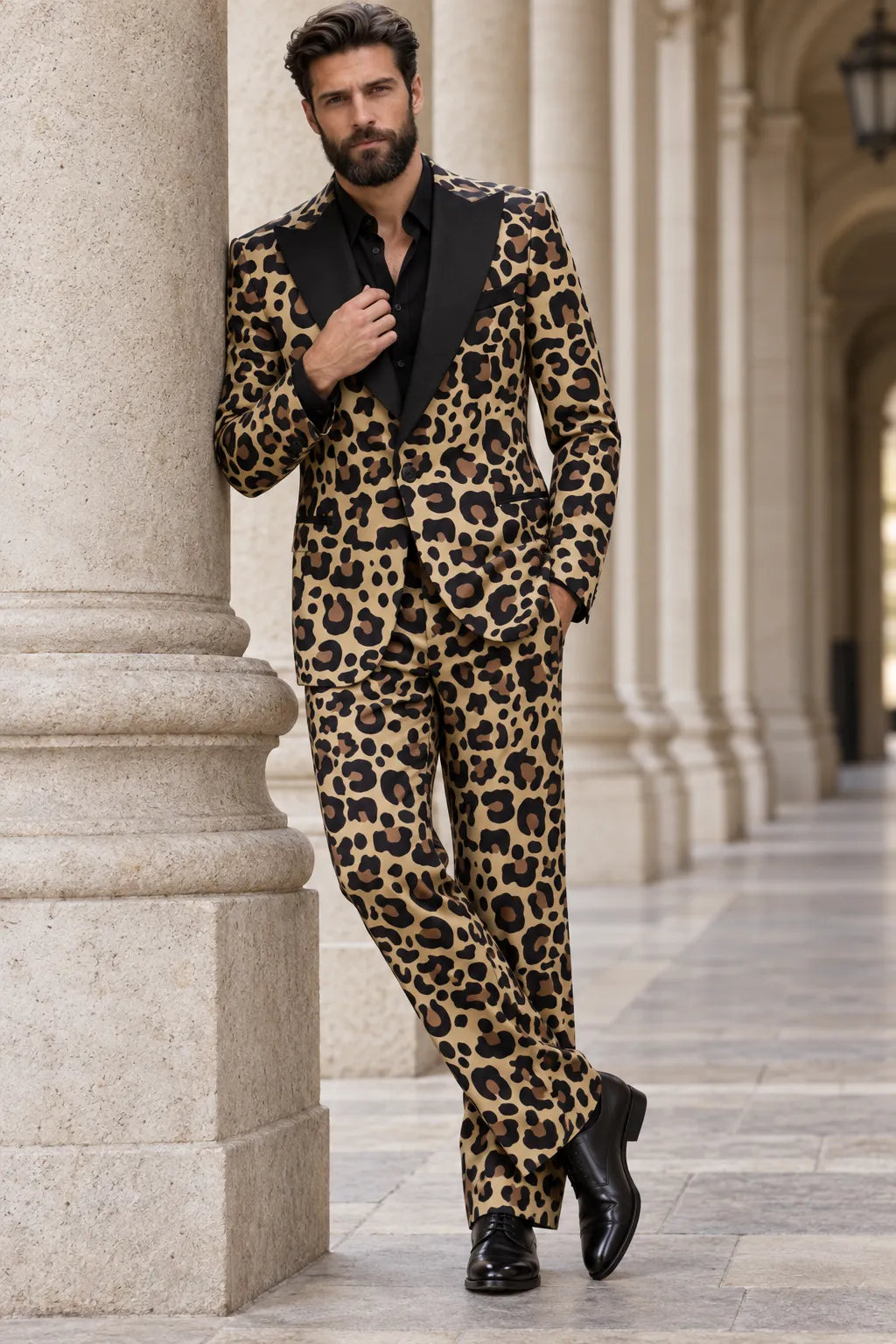 MANSSINO™ | Men's Leopard Print Luxury 2-Piece Suit