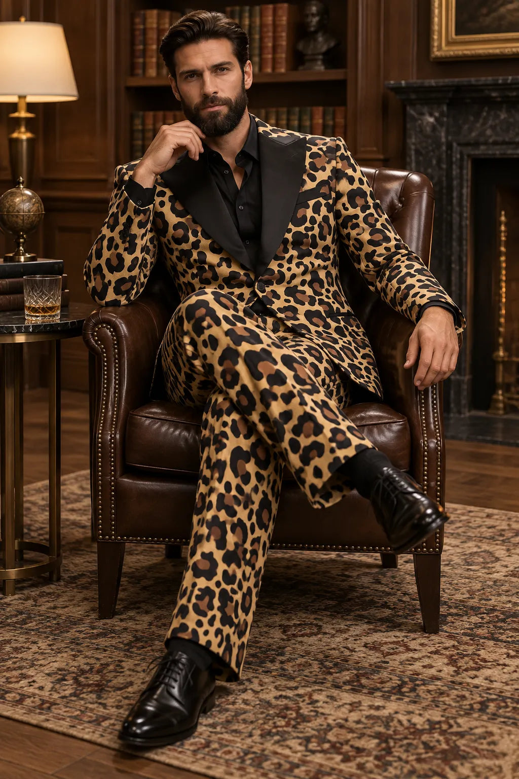 MANSSINO™ | Men's Leopard Print Luxury 2-Piece Suit