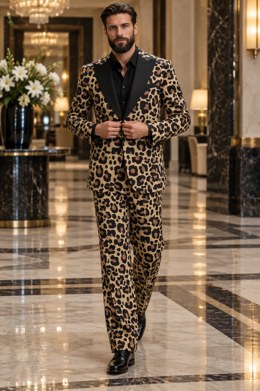 MANSSINO™ | Men's Leopard Print Luxury 2-Piece Suit