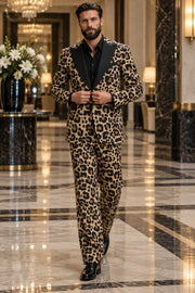 MANSSINO™ | Men's Leopard Print Luxury 2-Piece Suit