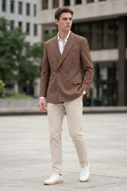 MANSSINO™ | Men's Pinstripe Double-Breasted 2-Piece Suit