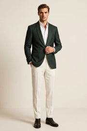 MANSSINO™ | Men's Dark Green Shawl Lapel 2-Piece Suit
