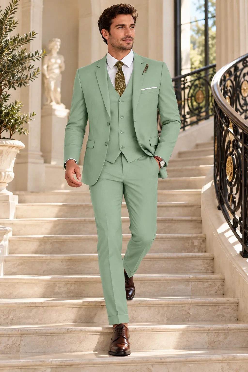 MANSSINO™ | Men's Spring Wedding Single-Breasted Three-Piece Suit