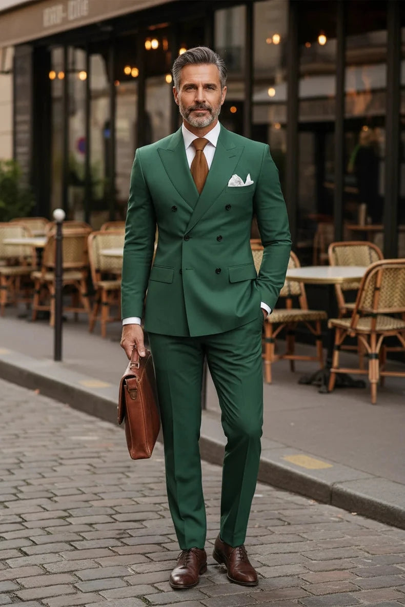 MANSSINO™ | Men's Cavendish Double-Breasted 2-Piece Suit