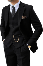 MANSSINO™ | Men's Herringbone Three-Piece Suit