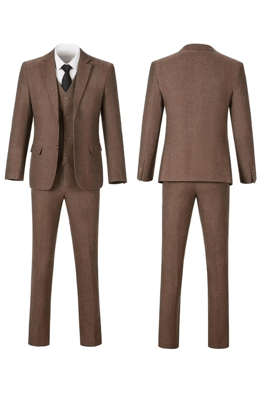 MANSSINO™ | Men's Herringbone Three-Piece Suit
