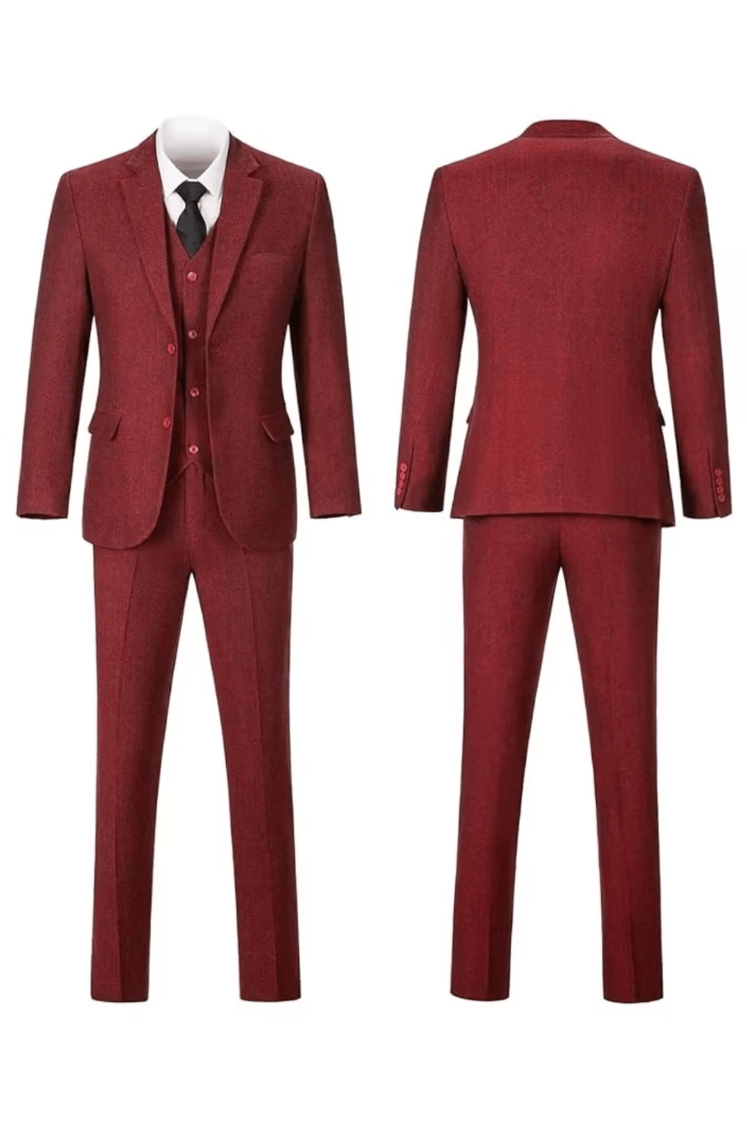 MANSSINO™ | Men's Herringbone Three-Piece Suit