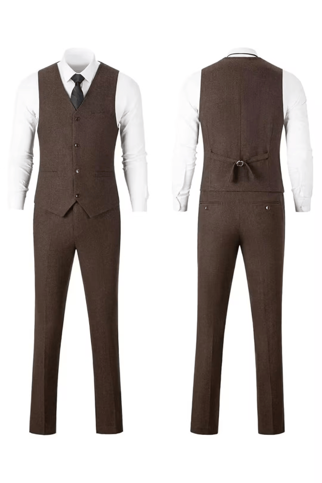 MANSSINO™ | Men's Herringbone Three-Piece Suit