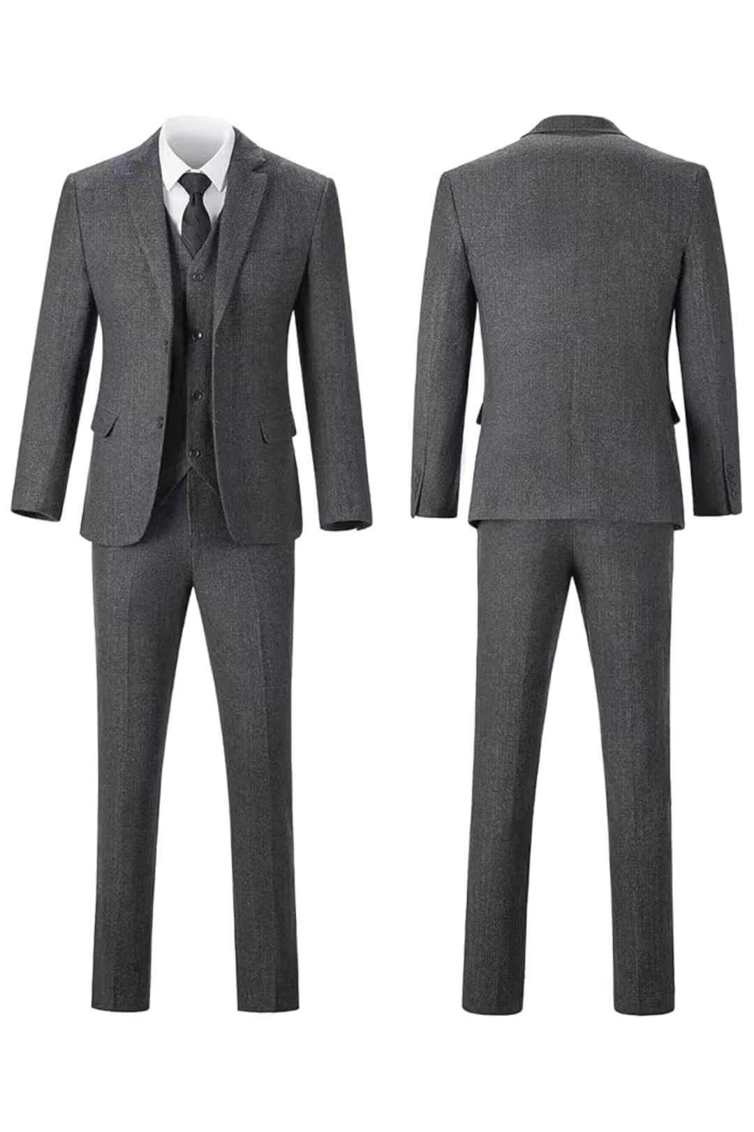 MANSSINO™ | Men's Herringbone Three-Piece Suit