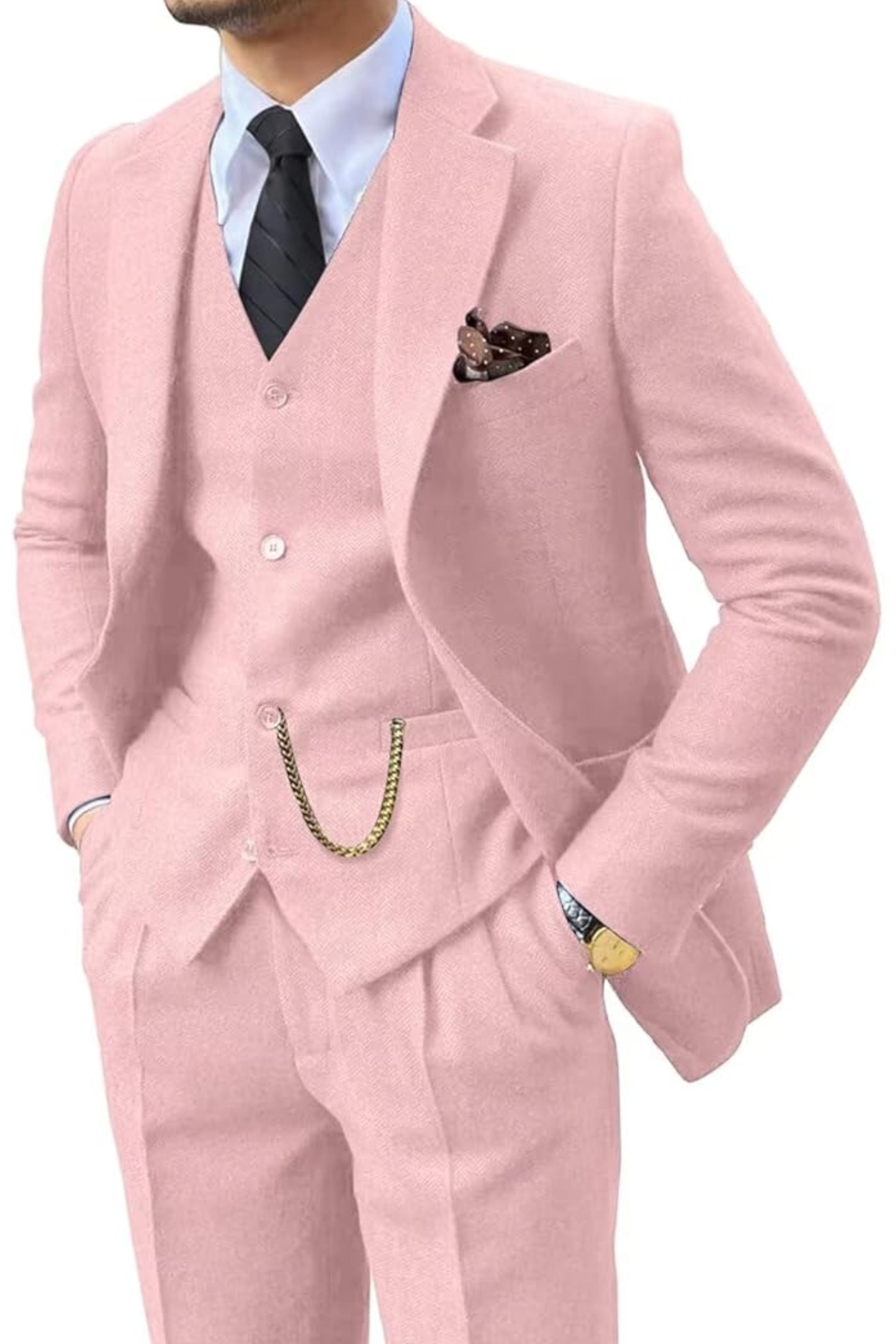MANSSINO™ | Men's Herringbone Three-Piece Suit