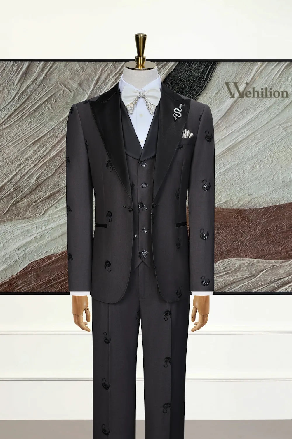 MANSSINO™ | Men's Embroidered 3 Piece Tuxedo Suits