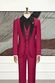 MANSSINO™ | Men's Shawl-Lapel Tuxedo Three-Piece Suit