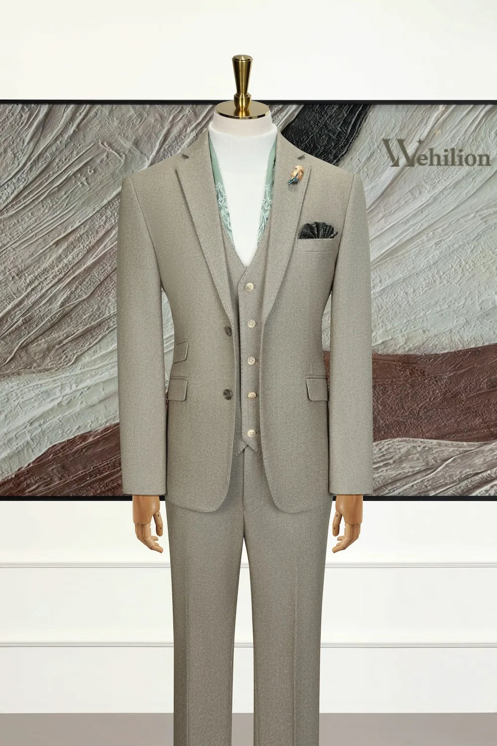 MANSSINO™ | Men's Elegant Tweed 3 Piece Suit