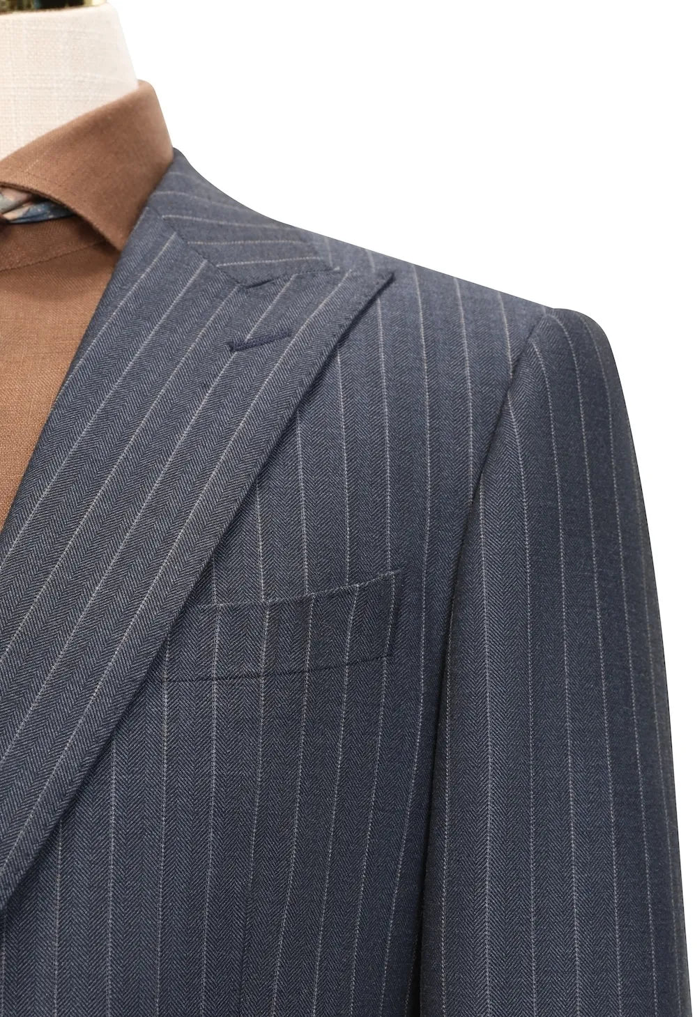 MANSSINO™ | Men's Navy Blue Pinstripe 3 Piece Suits